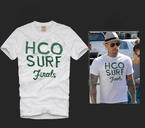 Hollister Hombres De Cuello Redondo Con Gente Fotos Corto Remera HCO4002